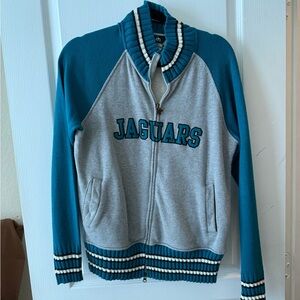 Jacksonville Jaguars Teal & Gray Zip-Up Raglan Jacket